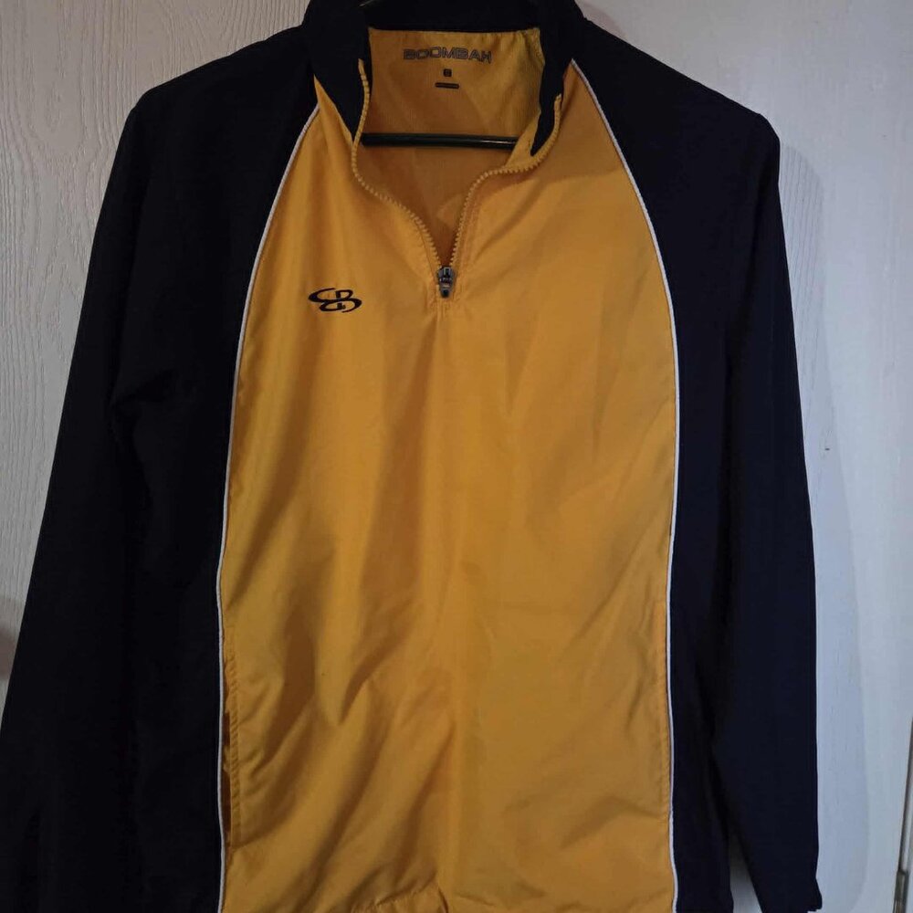 Boombah Mens Sweaters quarter zip space dye yellow and black pullover